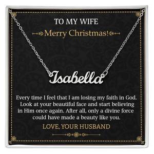 Personalized Name Necklace To my Wife Merry Christmas