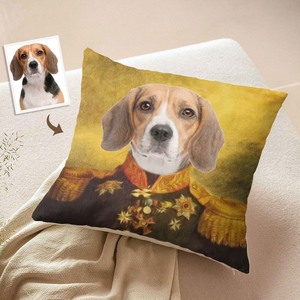 Halloween Super Sale: Custom Photo Face Pillow Dog Commander Portrait Home Gifts