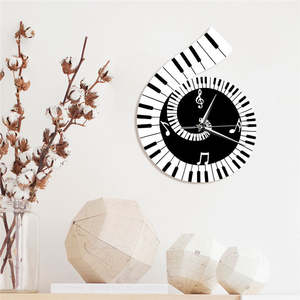Wall Clock Treble Clef Piano Keyboard