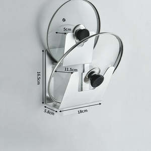 Wall-Mounted Space Aluminum Pot Cover Storage Rack Punch-Free Kitchen Storage Ra&hellip;