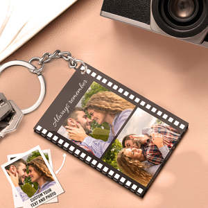 Specials Gifts: Custom Film Strip Photo Acrylic Keychain with Text
