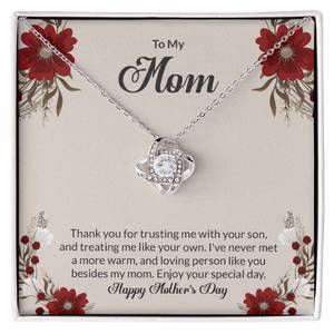 Happy Mother's Day Love Knot Necklace (Yellow & White Gold Variants)