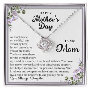 Love Knot Necklace Mothers Day Message: Catalog image Love Knot Necklace (Yellow & White Gold Variants)