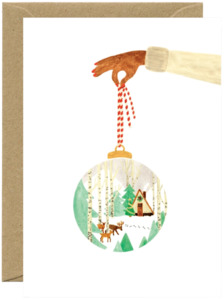 Xmas Ball Forest Greeting Card