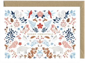 Stationery: White Winter Merry Xmas Greeting Card