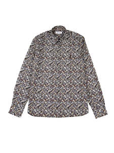 Pearly King: Pearly King - Obey LS Shirt - Beige/Rust