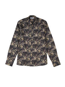 Pearly King: Pearly King - Abyss LS Shirt - Khaki Print