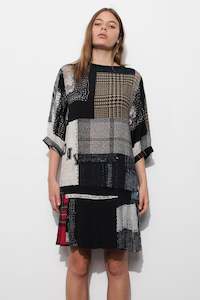 Salasai: Salasai - Ceremony T Dress - Patchwork Print