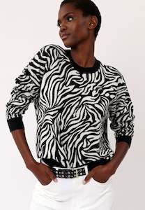 Religion: Religion - Heritage Animal Print Jumper - White/Black