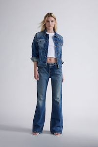 Please: Please - Faded-Effect Palazzo Jean - Blu Denim