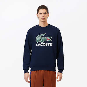 Lacoste: Lacoste - Fleece Crew Neck Sweatshirt - Midnight Blue