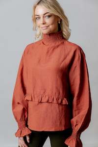 Mi Moso: Moss - Mansfield Blouse - Brick