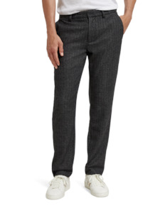 Products: Scotch & Soda - Stuart Regular Slim Fit Chino - Grey Black Herringbone