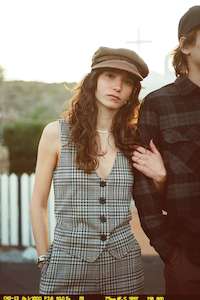 Brixton - Menswear Plaid Leisure Vest - Winter White/Black Plaid