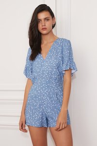 The Fifth Label: The Fifth Label - Celebrated Playsuit - Dusty Blue Sparkler