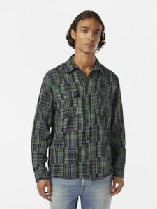 Scotch Soda: Scotch & Soda - Relaxed Fit Patchwork Shirt - Navy Check