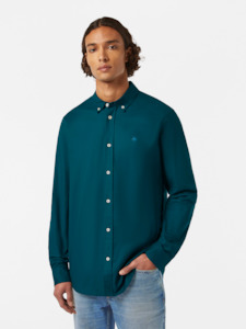 Scotch Soda: Scotch & Soda - Regular Fit Solid Oxford Shirt - Pitch Green
