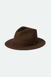 Brixton: Brixton - Messer Packable Fedora - Dark Earth