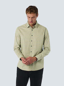 No Excess: No Excess - Allover Square Print LS Shirt - Smoke