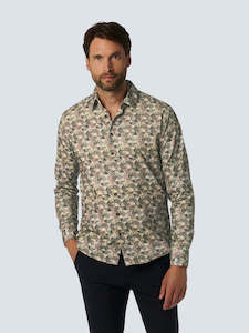 No Excess: No Excess - Triangle Print Babycord LS Shirt - Smoke