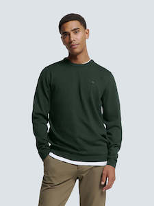 No Excess: No Excess - Melange Crewneck Pullover - Dark Green