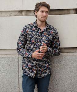 Guide London: Guide London - Umbrella Leaf LS Shirt - Navy
