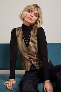 King Louie - Gilet Norman Check - Biscotti