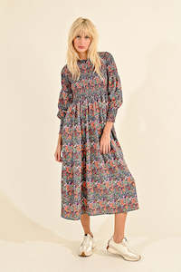 Dresses 1: Lili Sidonio - Smocked Floral LS Dress - Multico Ozzy