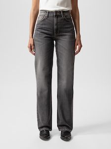 Nudie: Nudie - Clean Eileen Jean - Grey Crosshatch