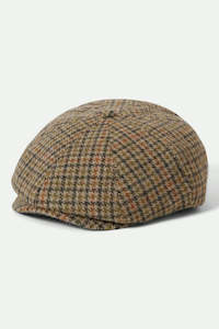 Brixton: Brixton - Brood Snap Cap - Oatmeal/Charcoal Houndstooth