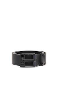 Diesel: Diesel - Bluestar II Leather Belt - Dark Grey