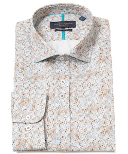 Guide London - Concentric LS Shirt - Tan/Blue