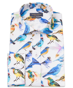 Guide London - Birds LS Shirt - White/Multi