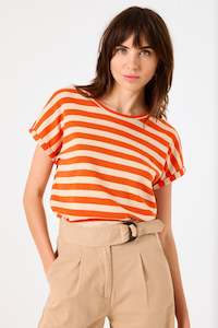 Garcia - Striped Tee - Tangerine Red