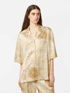 Maison Scotch - Satin Printed SS Shirt - Abstract Sun Sand