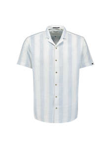 No Excess - Woven Stripe SS Shirt - Off White