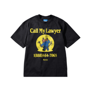 Market - Smiley Call My Lawyer Bear Tee - Jet Black