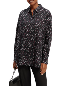 Maison Scotch - Oversized Printed Shirt - Ikat Rain