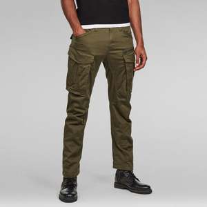 Pants: G-Star Raw - Rovic Zip 3D Straight Tapered Pant - Dark Bronze Green