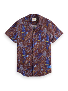 Scotch Soda: Scotch & Soda - Allover Printed SS Shirt - Map Print
