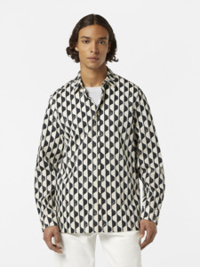 Scotch & Soda - Geo Print Regular Fit Shirt - Imagine White Stripe