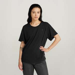 Tops: G-Star Raw - Rolled Up Sleeve Boyfriend Top - Dark Black