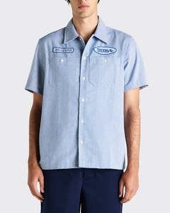 Deus: Deus - No Shelter Work SS Shirt - Blue Stripe