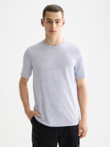 Scotch Soda: Scotch & Soda - Regular Fit Melange Tee - Languid Lavender Melange