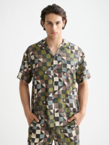 Scotch & Soda - Printed SS Shirt - Zig Zag Patchwork Multi