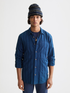Scotch Soda: Scotch & Soda - Textured Indigo Shirt - Washed Indigo