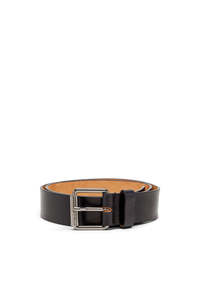 Diesel: Diesel - B-Flag Leather Belt - Black