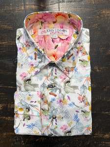 English Laundry - John Lennon LS Shirt - Tropic White Multi