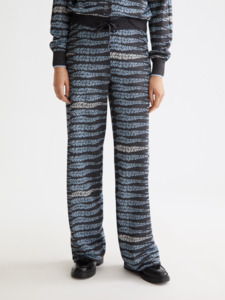 Maison Scotch: Maison Scotch - Lurex Jacquard Trousers - Charcoal Art