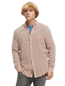 Scotch Soda: Scotch & Soda - Relaxed Fit Checked Seersucker Shirt - White/Multi